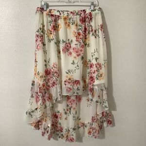 Polly & Ester Floral Fairy Cottagecore Fairycore Peasant Ruffle Romantic Skirt